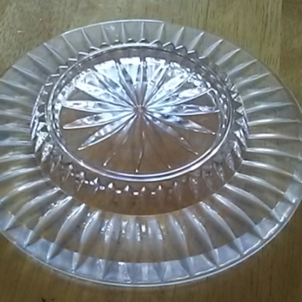 Lead Crystal Votive Candle Holder Tray Vintage EUC - Picture 3 of 3